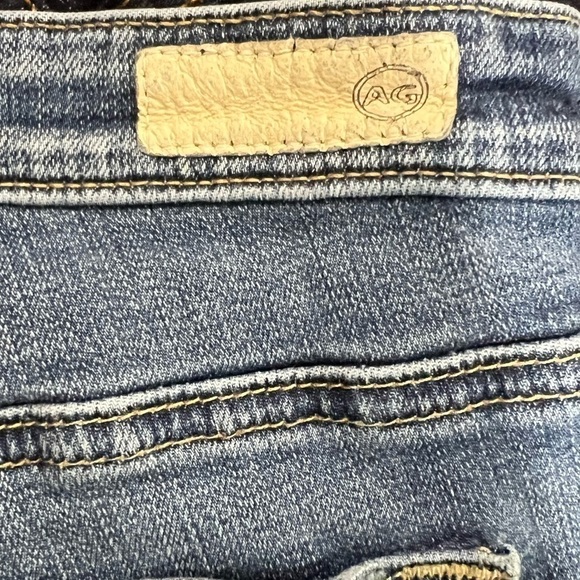 AG Adriano Goldschmied Jeans 27 Ankle Crop Cuffed Distressed Boho Mid Rise - Picture 10 of 16